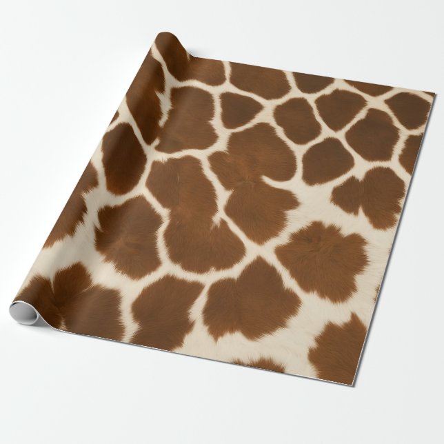 Elegant Cow Faux Leather Popular Collection Wrapping Paper (Unrolled)