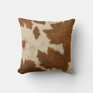 Elegant Cow Faux Leather Trendy Collection Cushion