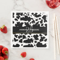 Elegant Cow Spots Print Farmer Wedding Anniversary