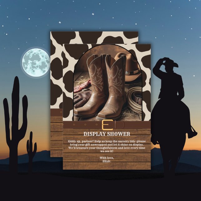Elegant Cowgirl Boots Baby Shower Enclosure Card (Creator Uploaded)