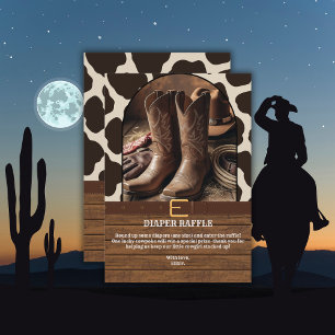 Elegant Cowgirl Boots Baby Shower Enclosure Card