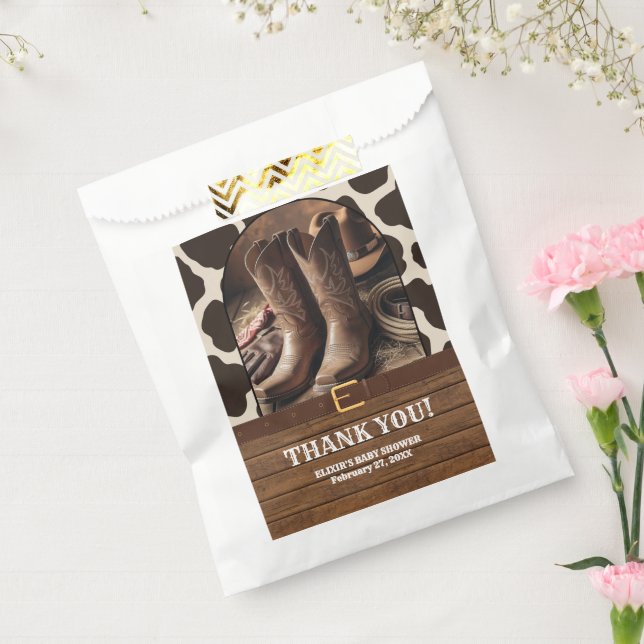 Elegant Cowgirl Boots Baby Shower Favour Bag (Sealed)