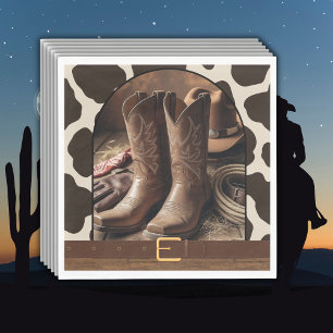 Elegant Cowgirl Boots Baby Shower Napkin