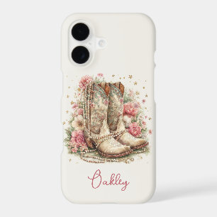 Elegant Cowgirl Boots with Flowers Monogrammed