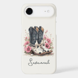 Elegant Cowhide Boots with Flowers Monogrammed