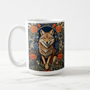 Elegant Coyote William Morris Inspired  Coffee Mug