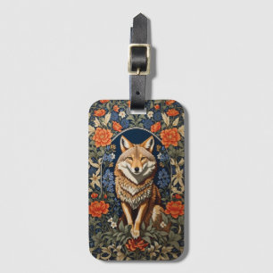 Elegant Coyote William Morris Inspired Luggage Tag