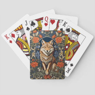 Elegant Coyote William Morris Inspired  Playing Cards