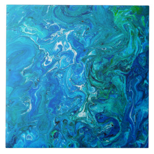 Elegant Crazy Lace Agate 2 - Blue Aqua Ceramic Tile