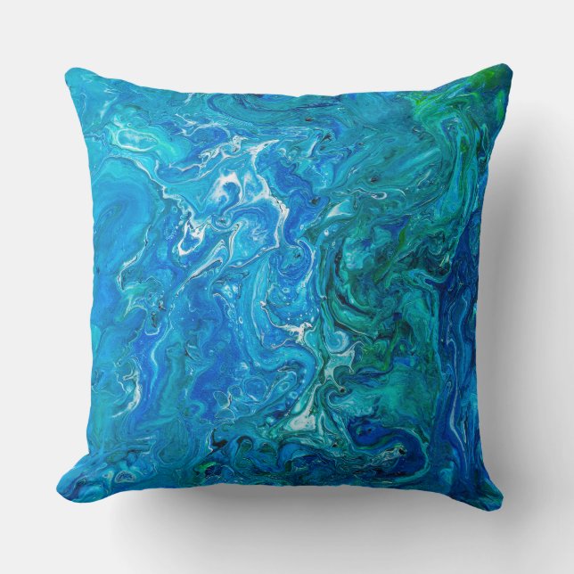 Elegant Crazy Lace Agate 2 - Blue Aqua Cushion (Front)