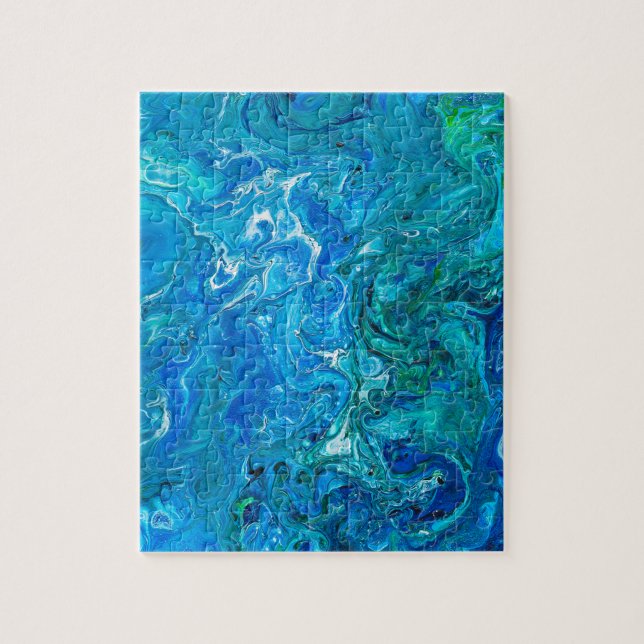 Elegant Crazy Lace Agate 2 - Blue Aqua Jigsaw Puzzle (Vertical)