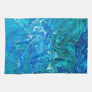 Elegant Crazy Lace Agate 2 - Blue Aqua Tea Towel