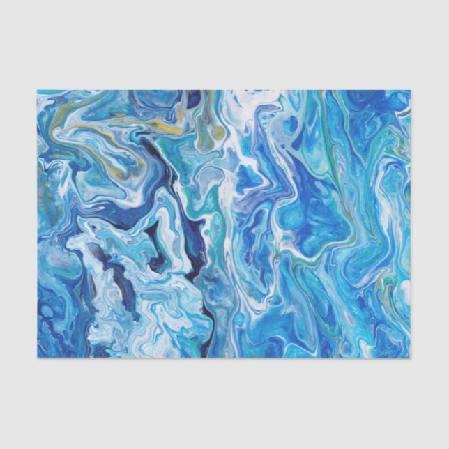 Elegant Crazy Lace Agate 6 - Ocean Blue Tissue Paper (Front)