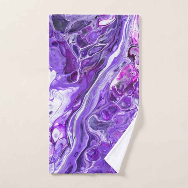 Elegant Crazy Lace Agate 7 - Ultra Violet Purple Hand Towel (Hand Towel)