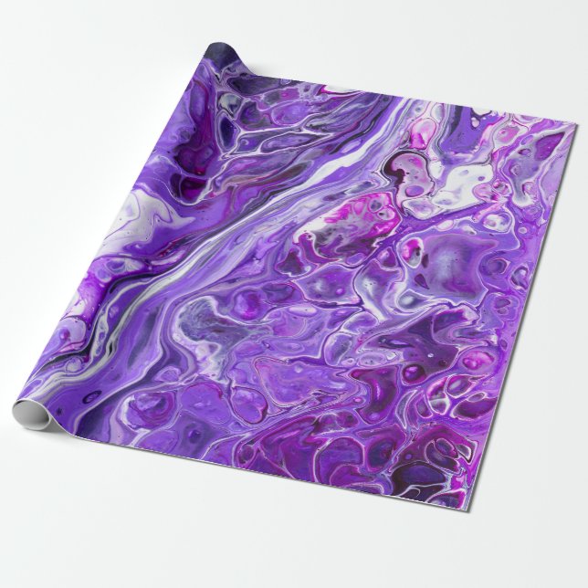 Elegant Crazy Lace Agate 7 - Ultra Violet Purple Wrapping Paper (Unrolled)