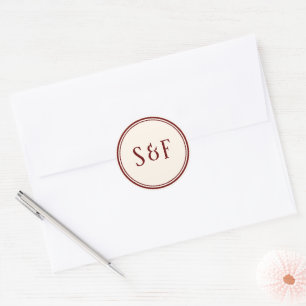 Elegant Cream and Burgundy Monogram Envelope Seal