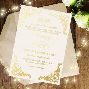 Elegant Cream and Gold Islamic Muslim Wedding