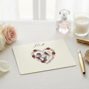 Elegant Cream and Gold Rose Heart Wedding Invitation
