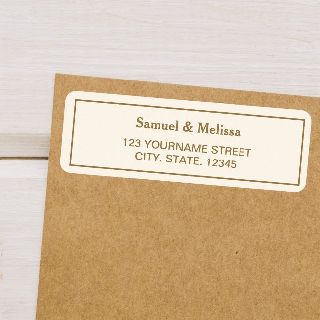 Elegant Cream and Gold Wedding Return Address Label (Creator Uploaded)