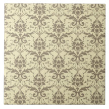 Elegant Cream and Tan Damask