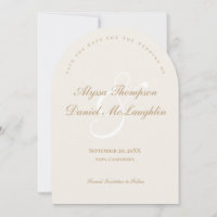 Elegant Cream Beige Formal Script Wedding Arch