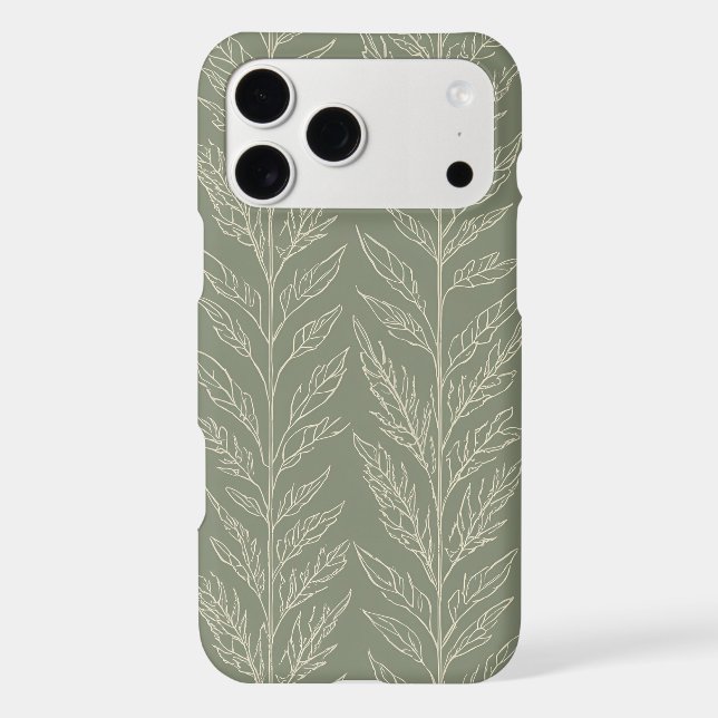 Elegant Cream Botanical Branches Floral Phone Case (Back)