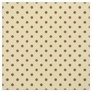 Elegant Cream Brown Spotty Polka Dot Pattern Fabric