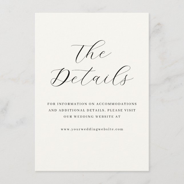 Elegant Cream Calligraphy Enclosure Card (Front)
