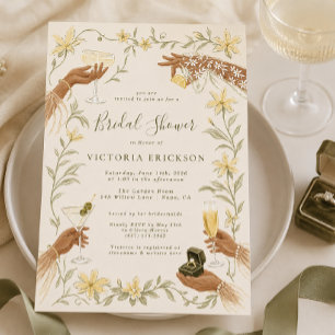 Elegant Cream Cocktail Bridal Shower Invitation