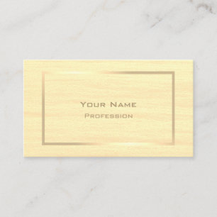 Elegant Cream Colored with Gold Frame Professional Business Card