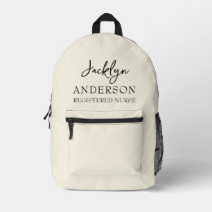 Elegant Cream Custom Nurse  Printed Backpack