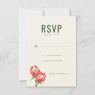 Elegant Cream Floral RSVP Card