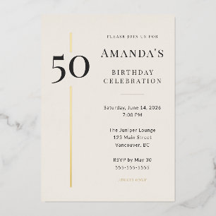 Elegant Cream & Gold 50th Birthday Celebration