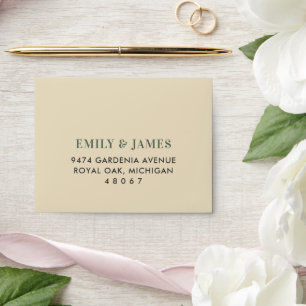 Elegant Cream Gold Floral Greenery RSVP Envelope