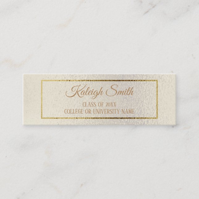 Elegant Cream Gold Graduation Insert Profile Name (Front)