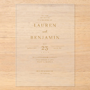 Elegant Cream Gold Wedding Invitation