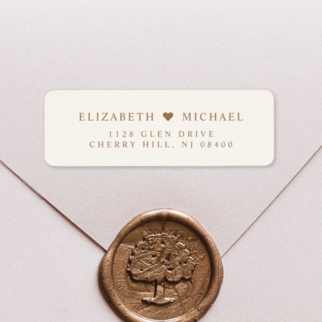 Elegant Cream Gold Wedding Return Address Label (Creator Uploaded)