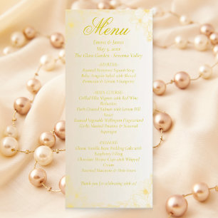 Elegant Cream Ivory and Gold Wedding Menu Card