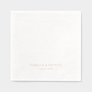 Elegant Cream Minimalist Serif Foil Napkins