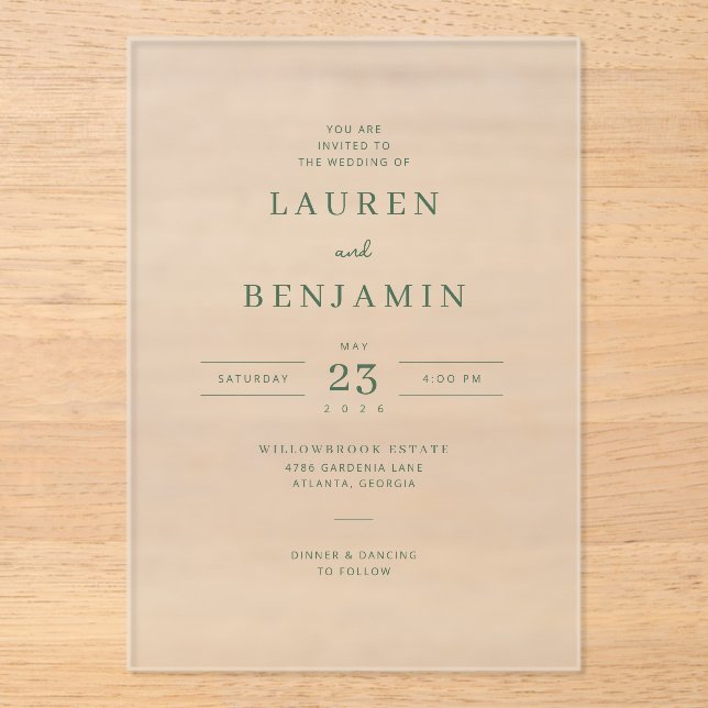 Elegant Cream Minimalist Wedding Invitation (Front)