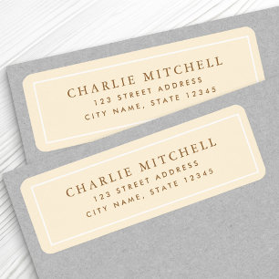Elegant cream off white return address label