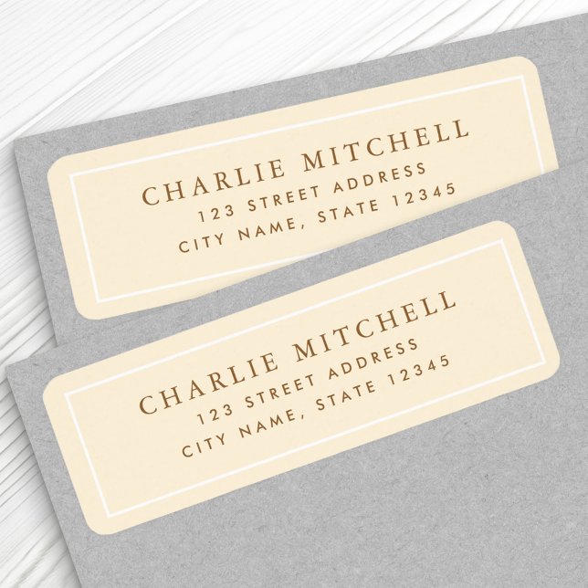 Elegant cream off white return address label (Creator Uploaded)