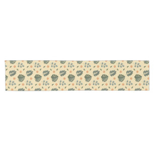 Elegant Cream Sage Green Botanical Short Table Runner