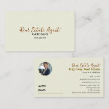 Elegant Cream & Script Real Estate Agent