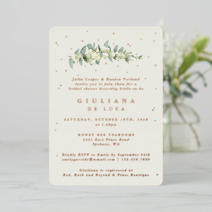 Elegant Cream Snowberry+Eucalyptus Bridal Shower