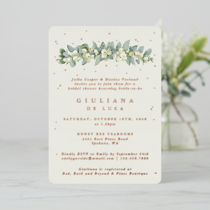 Elegant Cream Snowberry+Eucalyptus Bridal Shower