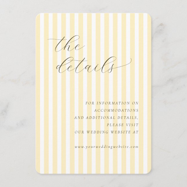 Elegant Cream Stripes Enclosure Card (Front)