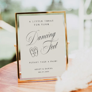 Elegant Cream Wedding Dancing Feet Poster