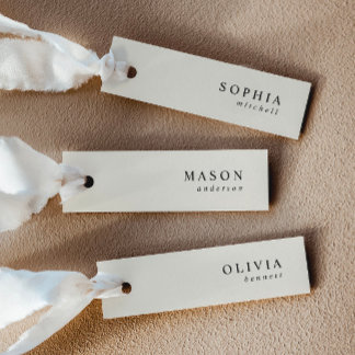 Elegant Cream Wedding Name Place Cards