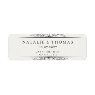 Elegant Cream Wedding Return Address Card Label